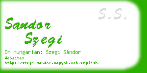 sandor szegi business card